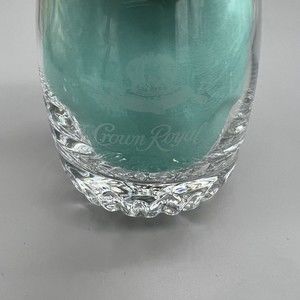 Crown Royal Round Lowball Tumbler Rocks Whiskey Glass Handblown Made In Italy